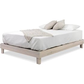 Twin size Solid Wood Heavy Duty Platform Bed Frame in Off-White - Made In USA