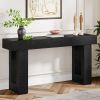 Modern Farmhouse 63-inch Narrow Entryway Console Sofa Table in Black Wood Finish