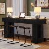 Modern Farmhouse 63-inch Narrow Entryway Console Sofa Table in Black Wood Finish