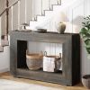 Modern Farmhouse 47-inch Long Sofa Table in Dark Grey Black Wood Finish