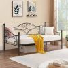 Twin size Classic Heavy Duty Steel Daybed Frame in Black Metal Finish