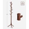 Sturdy Solid Wood Coat Rack in Dark Walnut Finish with 8 Hooks