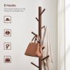 Heavy Duty Solid Wood Coat Rack in Dark Brown Finish with 53 lb Weight Capacity