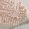Full/Queen 100-Percent Cotton Chenille Bedspread with Fringe Hem in Pink Blush