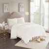 Full/Queen 100-Percent Cotton Chenille Bedspread with Fringe Hem in Off-White