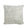 King size Antique White Damask Embroidered 4 Piece Oversized Bedspread Set