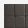 King size Grey Upholstered Platform Bed Frame with Padded Headboard