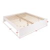 King Size White Wooden 4 Post Platform Bed Frame