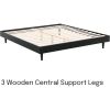 Queen size Mid-Century Modern Platform Bed Frame in Black Wood Finish