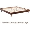 Queen size Mid-Century Modern Platform Bed Frame in Dark Brown Wood Finish