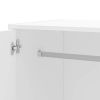 Modern White 2-Door Wardrobe Armoire Cabinet with Clothes Hanging Rod