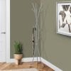 74-inch Freestanding Silver Metal Coat Rack Entryway Hall Tree Umbrella Stand