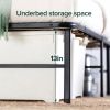 Twin size Metal Bed Frame with Bamboo Wood Slats