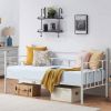 Twin size Farmhouse Daybed Frame in White Metal Finish