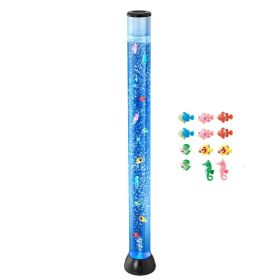 Sensory Bubble Tube Lamp, 4 ft Bubble Fish Tube, Sensory Aquarium Lamp with 10 Floating Fish & 16 Color Effects, Remote Control