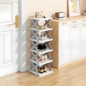 6 Tier Kids Shoe Rack, Collapsible Shoe Rack for Kids' Rooms, Foldable Vertical Shoe Organizer for Front Door Entrance