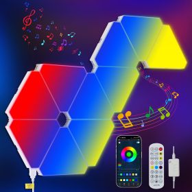 Triangular LED lights, 10 RGB wall panels, modular intelligent light panel with APP, remote and music synchronization