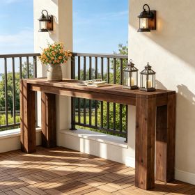 Solid Wood Console Table Long Sofa Table for Entryway Living Room Decorative Display Stand in Natural Wood Finish