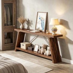 Extra Long Sofa Table 70.9" Console Table behind Couch Living Room Decorative