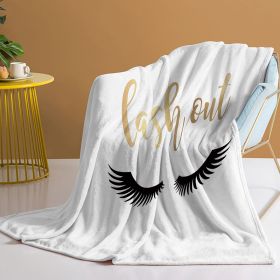 1pc Long Eyelashes Printed Throw Blanket Plush Fluffy Flannel Fleece Blanket Soft Throws for Sofa Couch and Bed