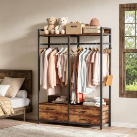 Freestanding  Closet Organizer with Garment Rack Drawers And Shelves for Bedroom Home Organization