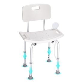 Shower Chair, Shower Seat with Back, Adjustable Height Shower Stool, Shower Chair for Inside Shower Bathtub