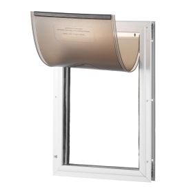 Pet Door, 8.27" x 11.93" Aluminum Frame with Lock and Flap System, Weatherproof Doggy Door, Easy to Install in Interior or Exterior Doors