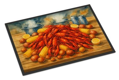Crawfish Boil Doormat Front Door Mat Indoor Outdoor Rugs for Entryway, Non Slip Washable Low Pile, 18H X 27W