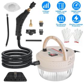 2500W Handheld High Temperature and Pressure Steamer Cleaner with 1400ML Tank 9 Accessories 6 Steam Levels for Dirt Grease Grout Tile Floor Couch
