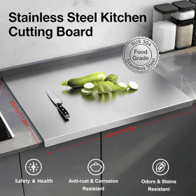 Stainless Steel Cutting Board for Kitchen - Large 304 Chopping Boards, Suitable for Meat Vegetables Bread and Baking,Kitchen Accessories, (size: 30CM*40CM)